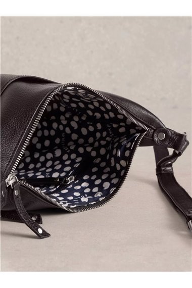 White Stuff Fern Leather Crossbody in PURE BLK Art. WS439075/WS434719