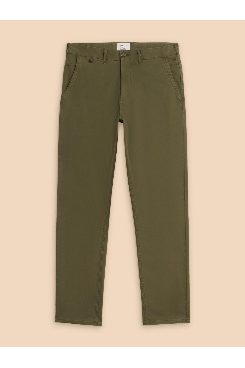 White Stuff Sutton Organic Chino Trouser in KHAKI GRN Art. WS434356