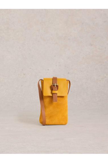 White Stuff Clara Buckle Leather Phone Bag in DP YELLOW Art. WS439441