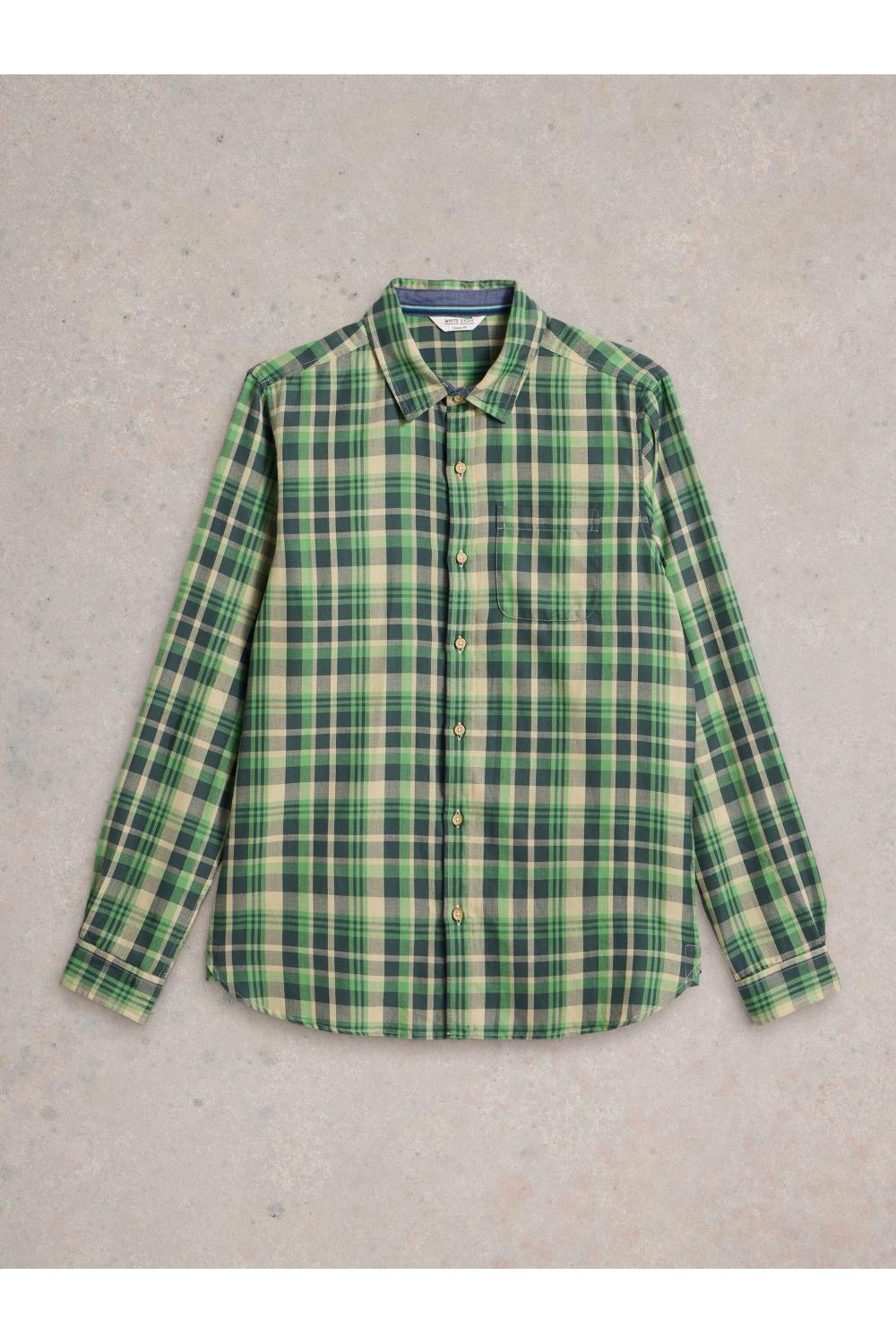 White Stuff Moxley Brushed LS Check Shirt in GREEN MLT Art. WS442621