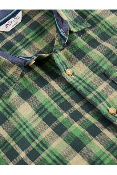 White Stuff Moxley Brushed LS Check Shirt in GREEN MLT Art. WS442621