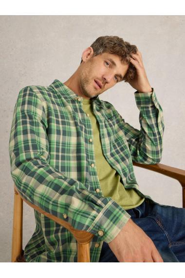 White Stuff Moxley Brushed LS Check Shirt in GREEN MLT Art. WS442621