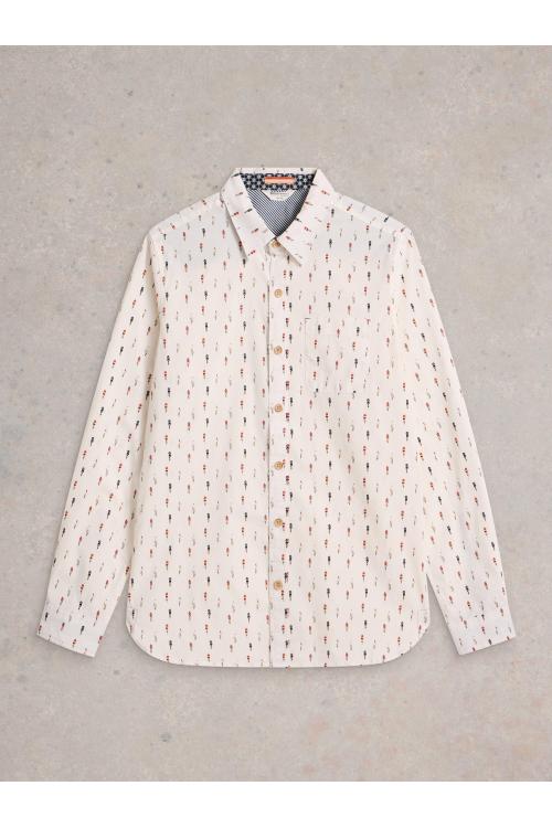 White Stuff Cycling Printed Shirt in WHITE PR Art. WS442627