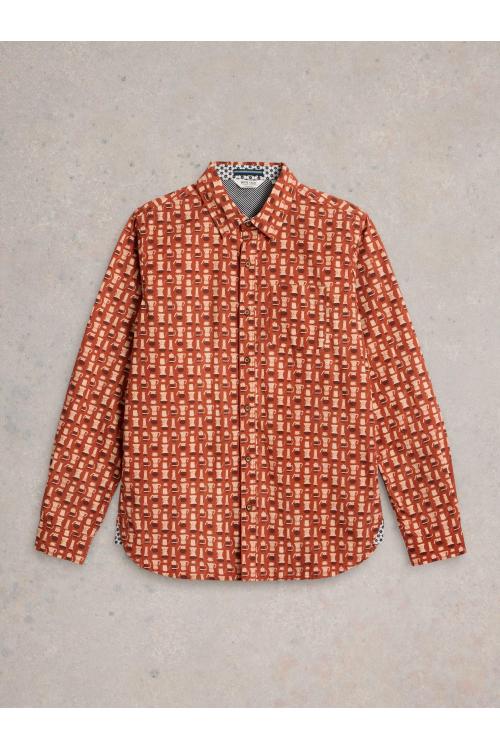 White Stuff Espresso Printed Shirt in ORANGE PR Art. WS442635