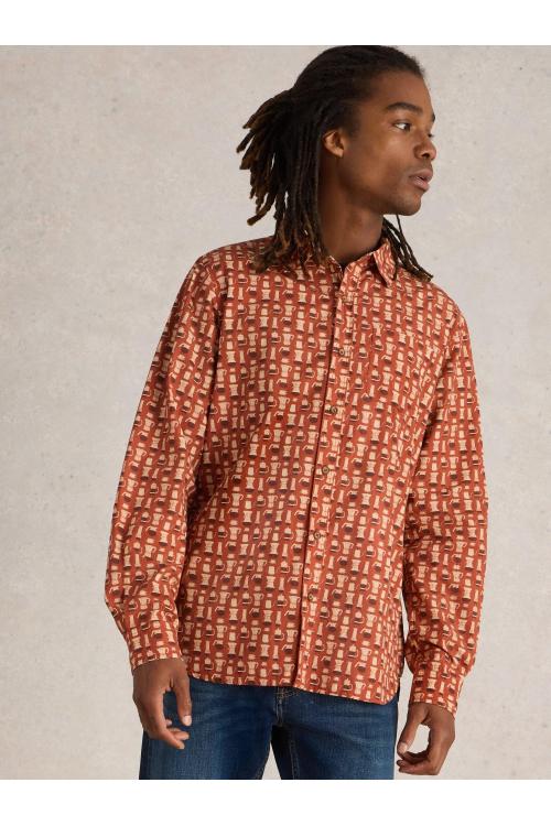 White Stuff Espresso Printed Shirt in ORANGE PR Art. WS442635