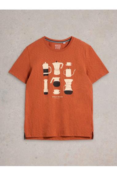 White Stuff Espresso Yourself Graphic Tee in ORANGE PR Art. WS442640