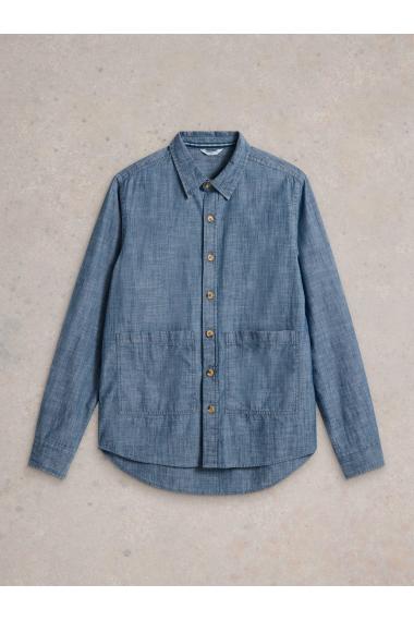 White Stuff Newark Chambray Overshirt in CHAMB BLUE Art. WS442648