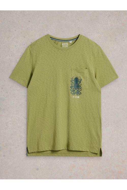 White Stuff Octopus Graphic Tee in GREEN PR Art. WS442652