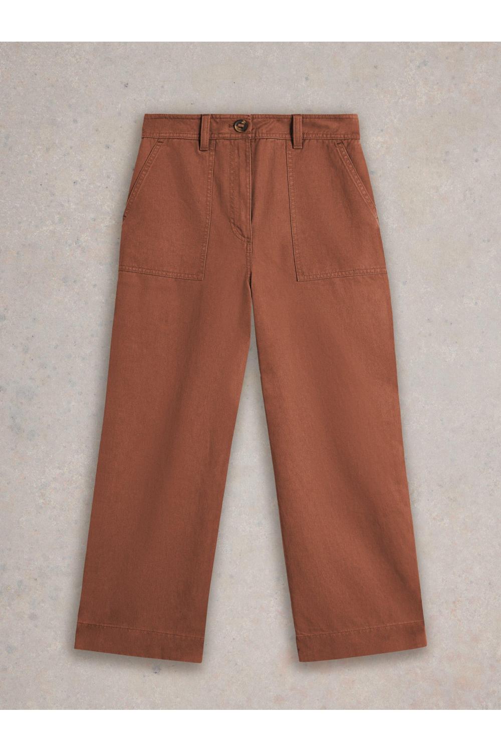 White Stuff Romy Wide Leg Cropped Trouser in DARK TAN Art. WS442669