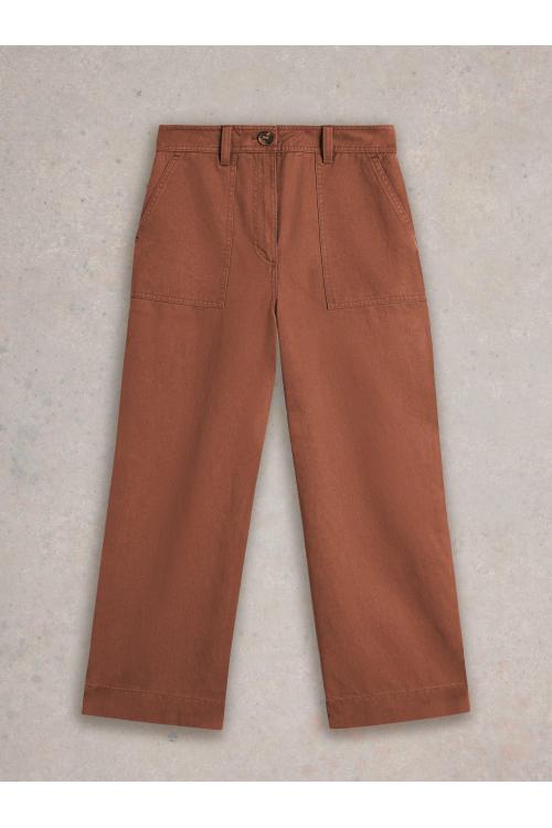 White Stuff Romy Wide Leg Cropped Trouser in DARK TAN Art. WS442669