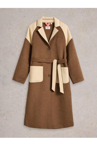 White Stuff Sabine Wool Blend Coat in NAT MLT Art. WS442689