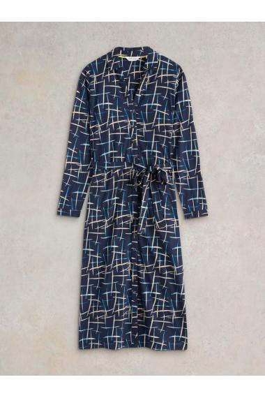 White Stuff Annie Jersey Shirt Dress in NAVY PR Art. WS442716