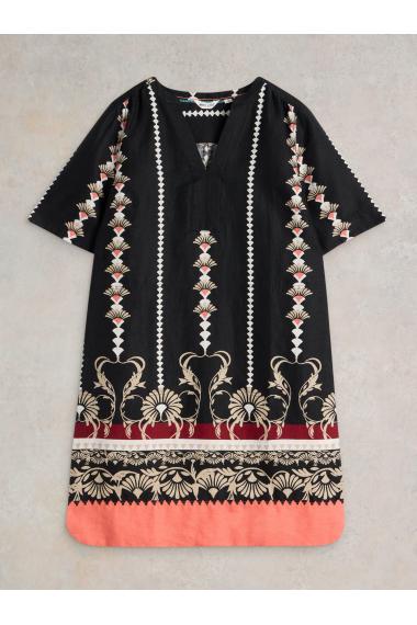 White Stuff June Linen Dress in BLK PR Art. WS442721