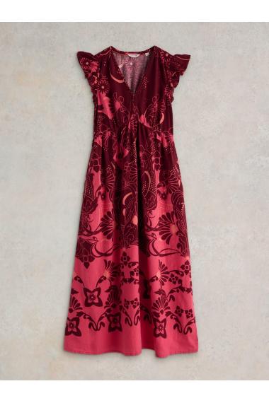 White Stuff Lorna Linen Blend Maxi Dress in RED MLT Art. WS442723