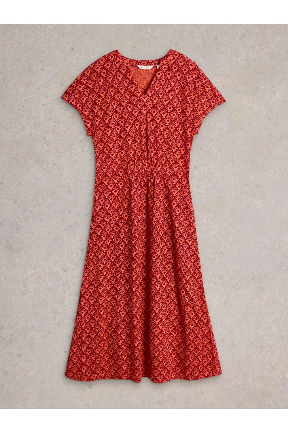 White Stuff Ellie Linen Jersey Dress in RED MLT Art. WS442731