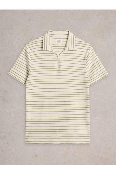 White Stuff Jacquard Stripe Polo in WHITE MLT Art. WS442775