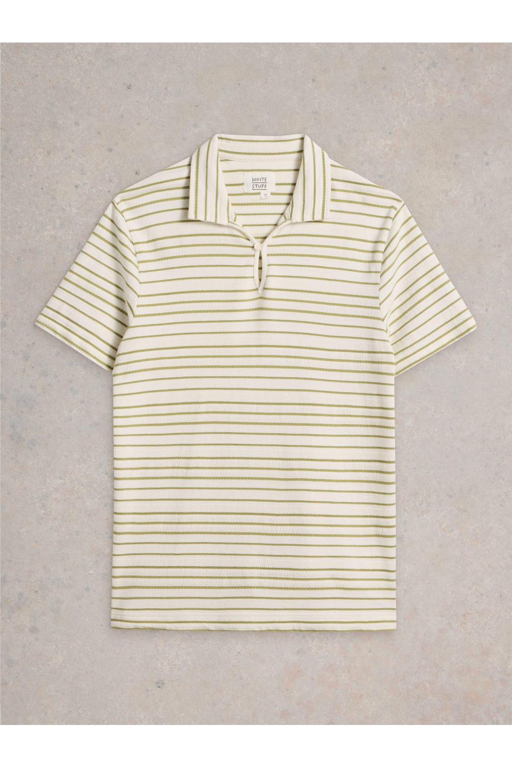 White Stuff Jacquard Stripe Polo in WHITE MLT Art. WS442775