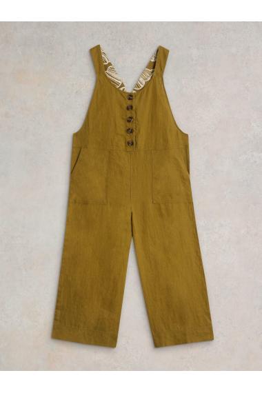 White Stuff Viola Linen Dungaree in KHAKI GRN Art. WS442782