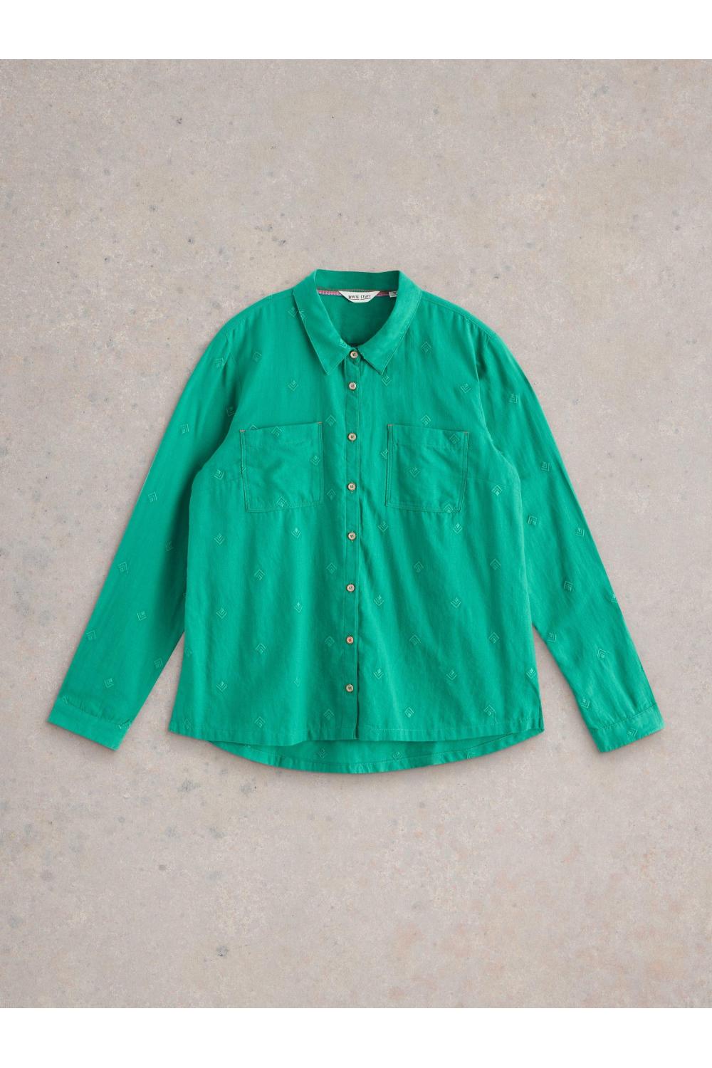 White Stuff Sophie Organic Cotton Shirt in BRT GREEN Art. WS442783