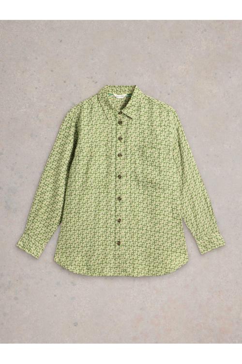 White Stuff Lydia Linen Shirt in GREEN PR Art. WS442787