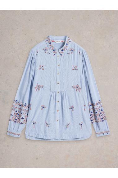 White Stuff Geri Embroidered Shirt in BLUE MLT Art. WS442800