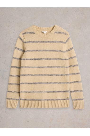 White Stuff Breton Stripe Crew Neck Jumper in NAT MLT Art. WS442815