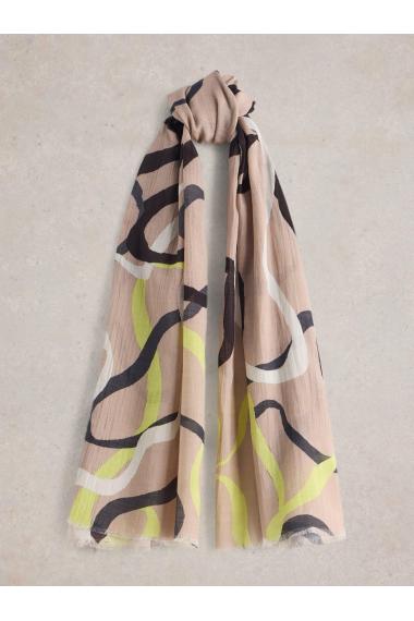 White Stuff Ribbon Swirl Scarf in NAT MLT Art. WS442879