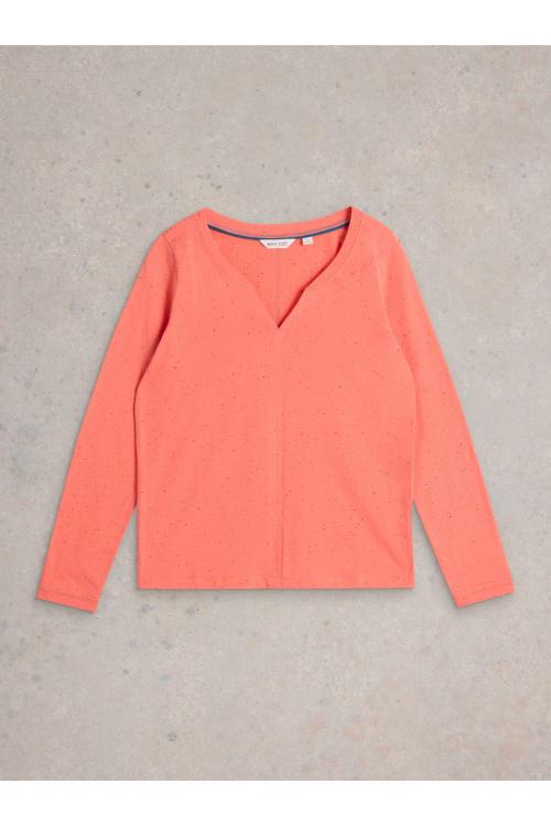 White Stuff NELLY NEP LS TEE in MID CORAL Art. WS442991