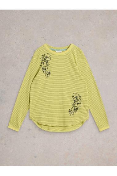 White Stuff CLARA LS EMBROIDERED TEE in YELLOW MLT Art. WS442993