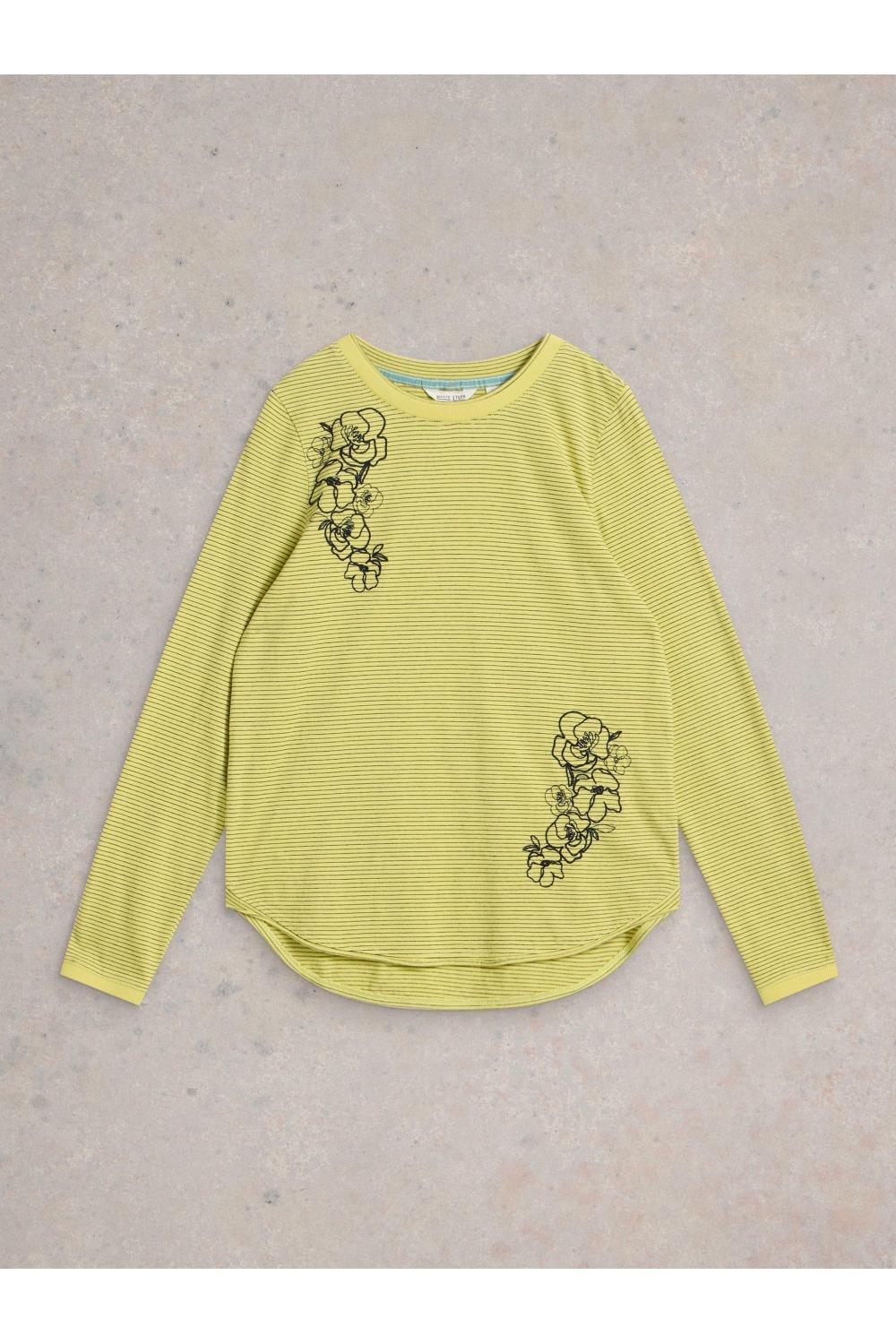 White Stuff CLARA LS EMBROIDERED TEE in YELLOW MLT Art. WS442993