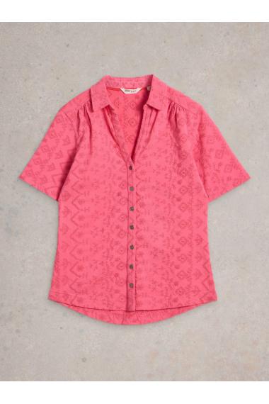 White Stuff PENNY BROIDERIE SHIRT in BRT PINK Art. WS442996