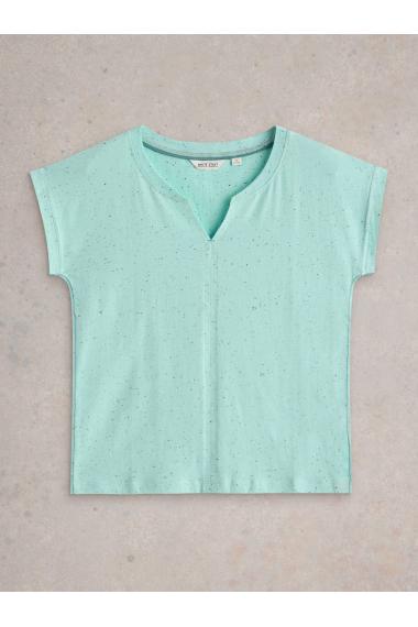 White Stuff NELLY NEP NOTCH NECK TEE in BRT BLUE Art. WS442999