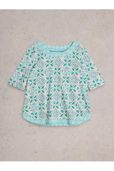 White Stuff WEAVER JERSEY TEE in BLUE PR Art. WS443011