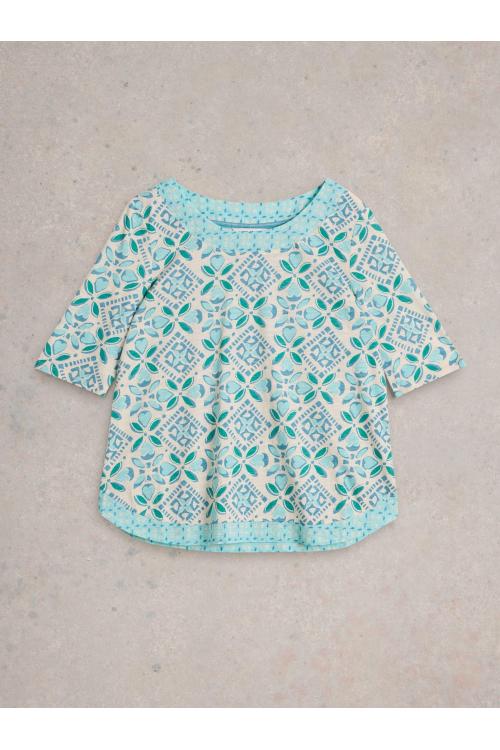 White Stuff WEAVER JERSEY TEE in BLUE PR Art. WS443011