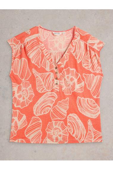 White Stuff NINA LINEN TEE in CORAL PR Art. WS443014