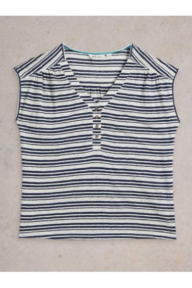 White Stuff NINA LINEN TEE in NAVY MULTI Art. WS443014