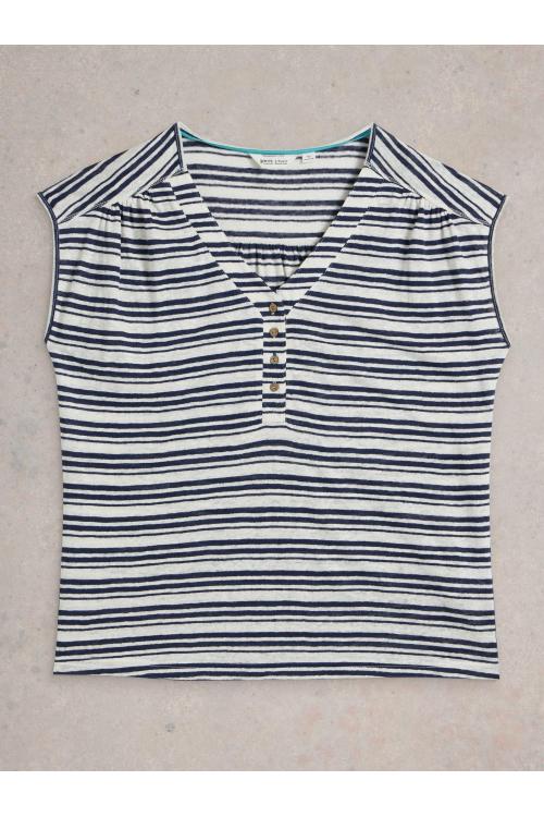 White Stuff NINA LINEN TEE in NAVY MULTI Art. WS443014