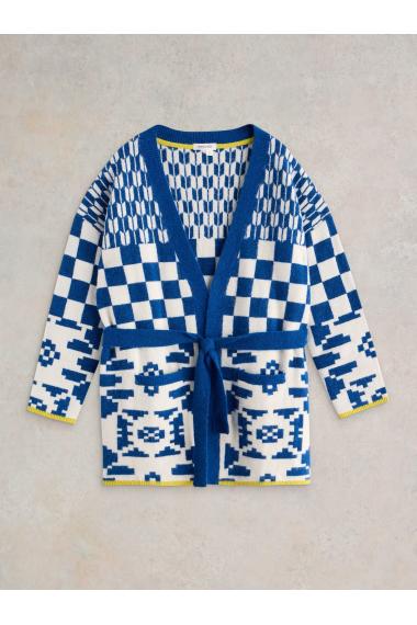 White Stuff GEO MIX CARDI in BLUE MLT Art. WS443020