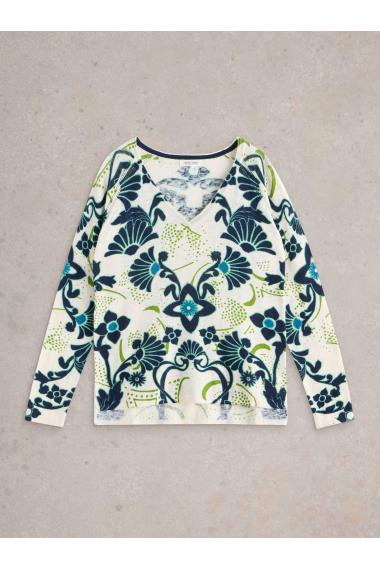 White Stuff NARIA PRINT JUMPER in BLUE PR Art. WS443039