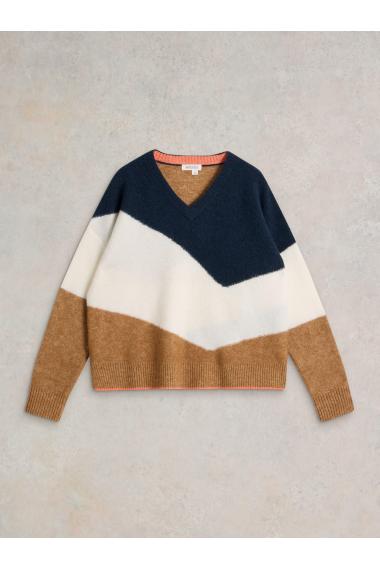 White Stuff CERIE CHEVRON JUMPER in NAT MLT Art. WS443054