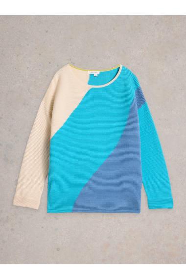 White Stuff JANA ABSTRACT JUMPER in BRT BLUE Art. WS443089