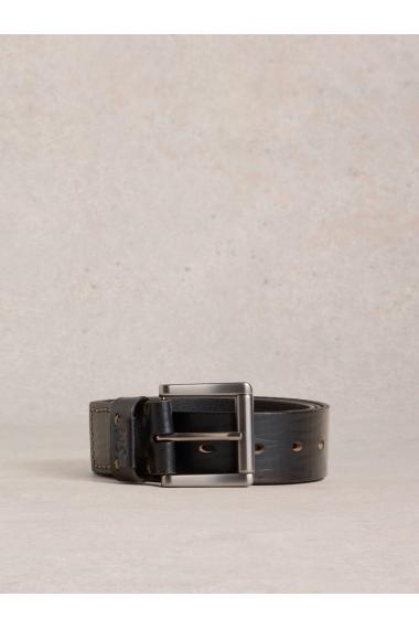 White Stuff Multi Punch Leather Belt in PURE BLK Art. WS443102