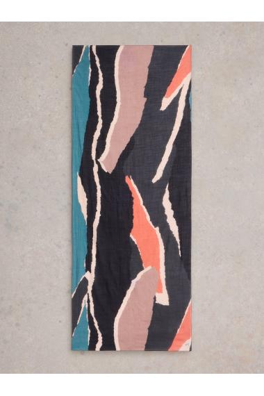 White Stuff Abstract Print Scarf in BLK MLT Art. WS442882