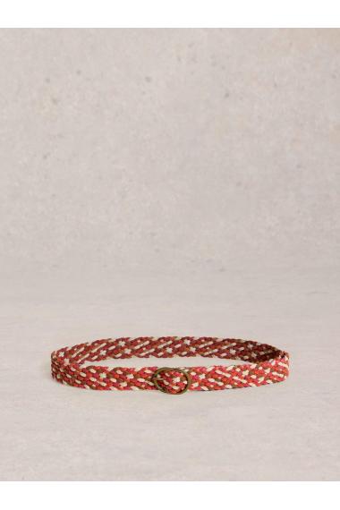 White Stuff Leather Weave Belt in RED MLT Art. WS443133