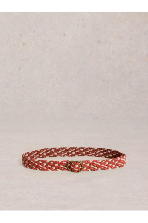 White Stuff Leather Weave Belt in RED MLT Art. WS443133