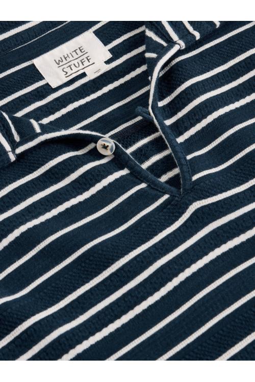 White Stuff Jacquard Stripe Polo in NAVY MULTI Art. WS442775