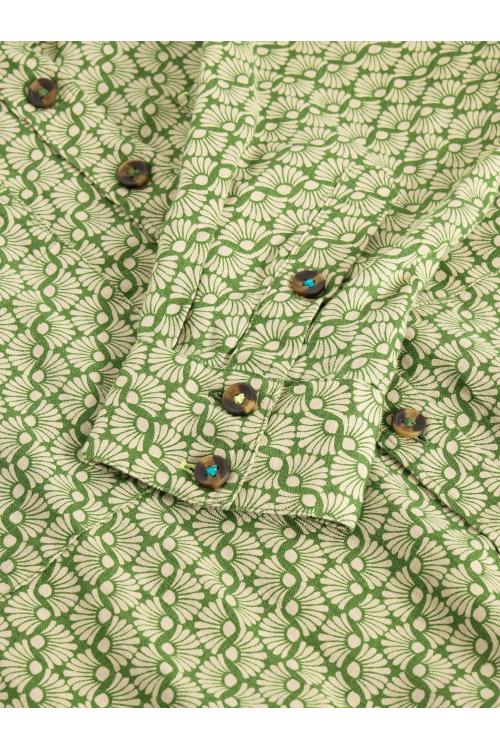 White Stuff Lydia Linen Shirt in GREEN PR Art. WS442787