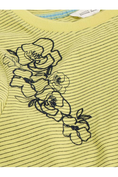 White Stuff CLARA LS EMBROIDERED TEE in YELLOW MLT Art. WS442993