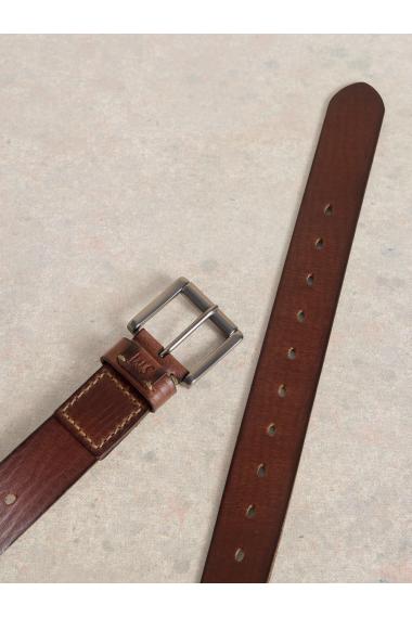 White Stuff Multi Punch Leather Belt in MID BROWN Art. WS443102