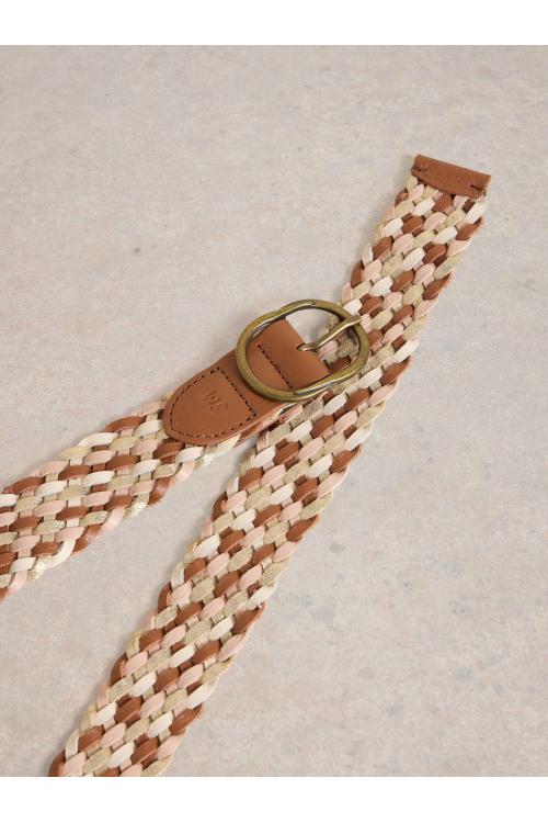 White Stuff Leather Weave Belt in MID TAN Art. WS443133